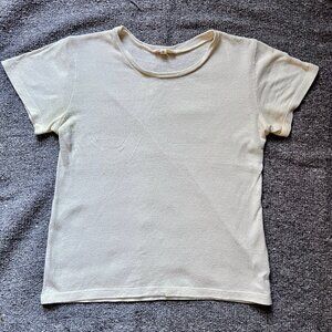 OZMA of California Classic Tee T-Shirt Regen Silk Noil Jersey Natural Small S